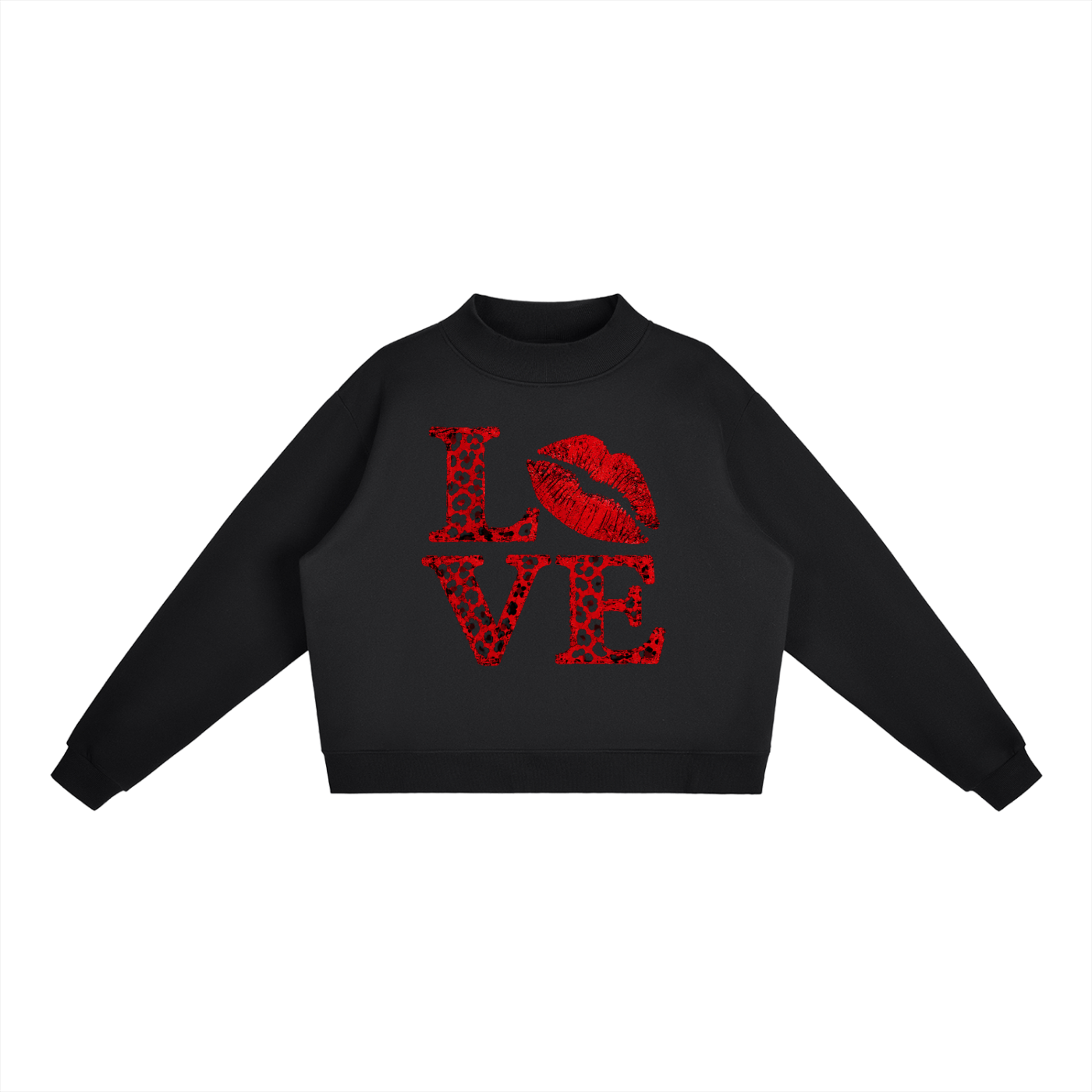 Essential Fleece Mock-Neck Crew Sweatshirt