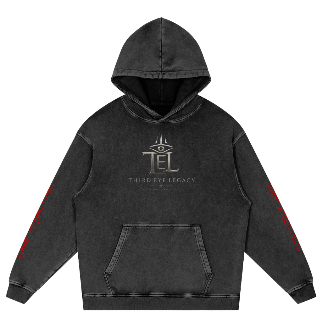 Snow Washed Loose Cotton Hoodie