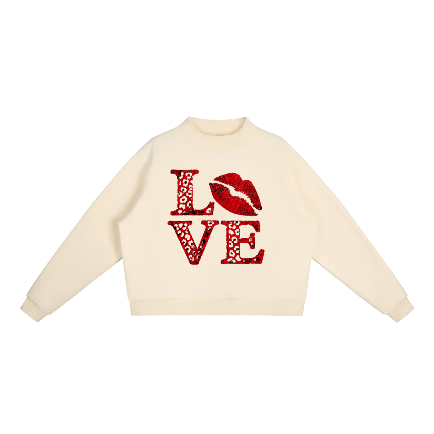 Essential Fleece Mock-Neck Crew Sweatshirt