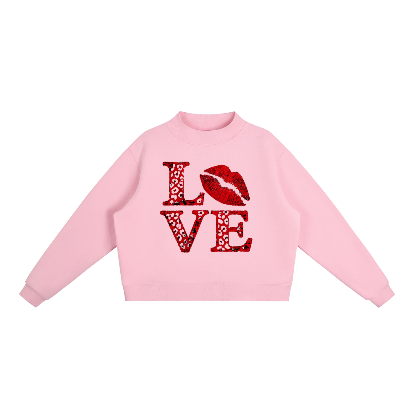 Essential Fleece Mock-Neck Crew Sweatshirt