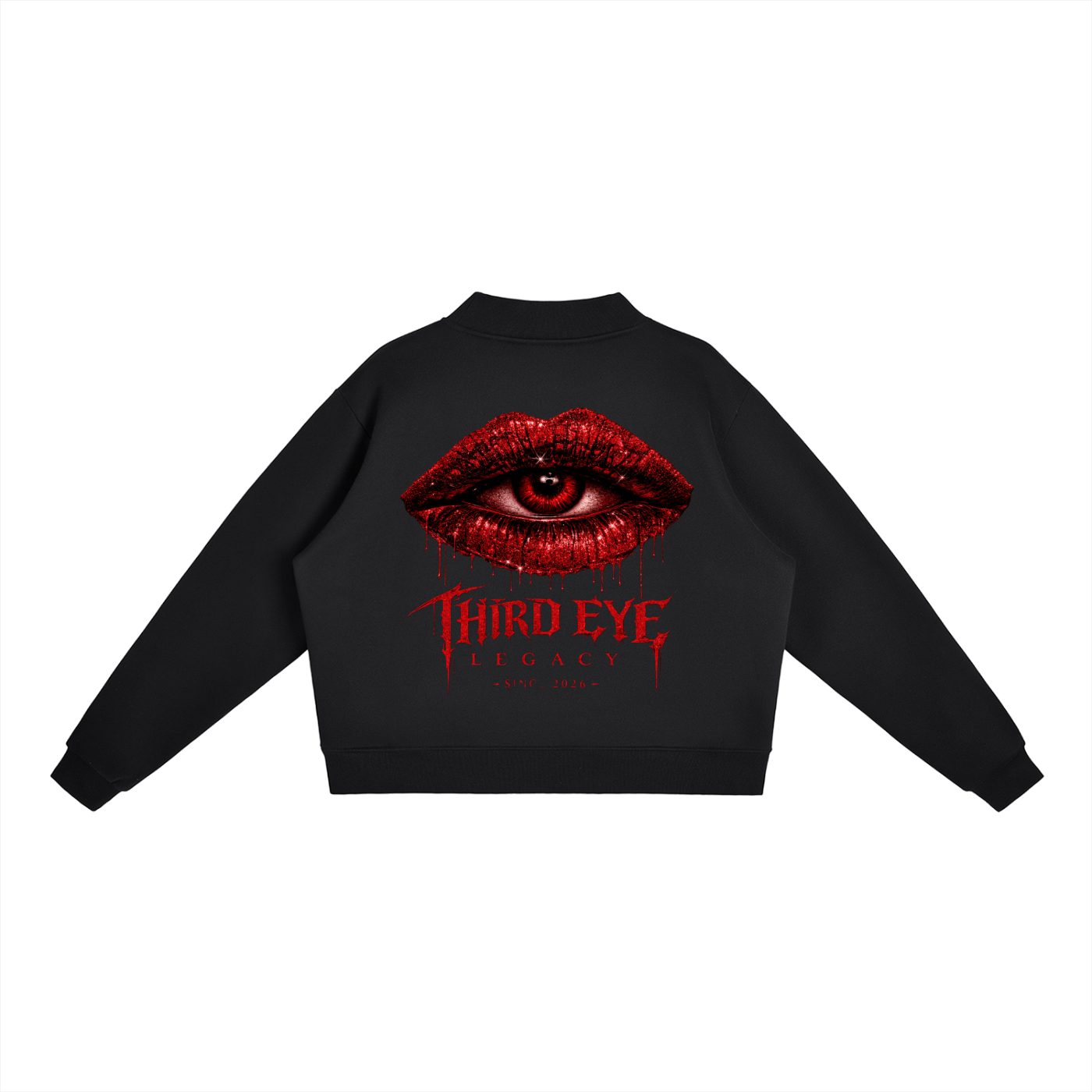Essential Fleece Mock-Neck Crew Sweatshirt