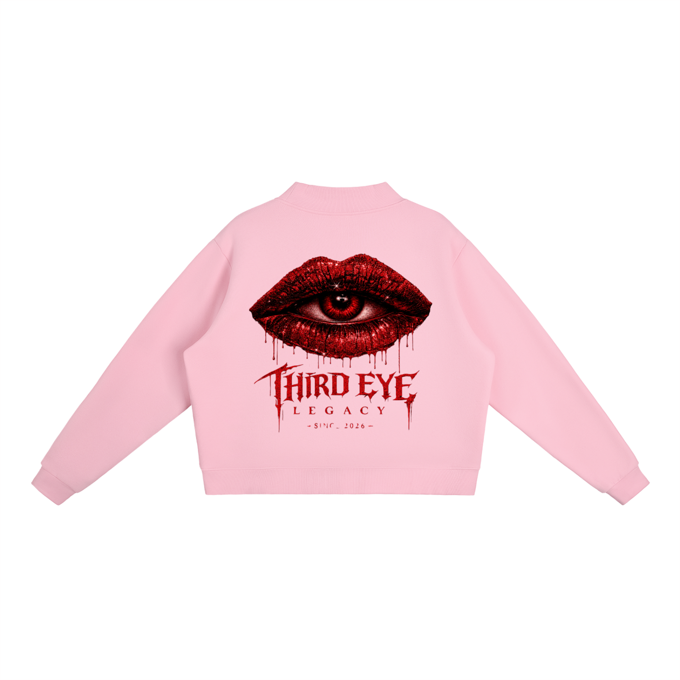 Essential Fleece Mock-Neck Crew Sweatshirt