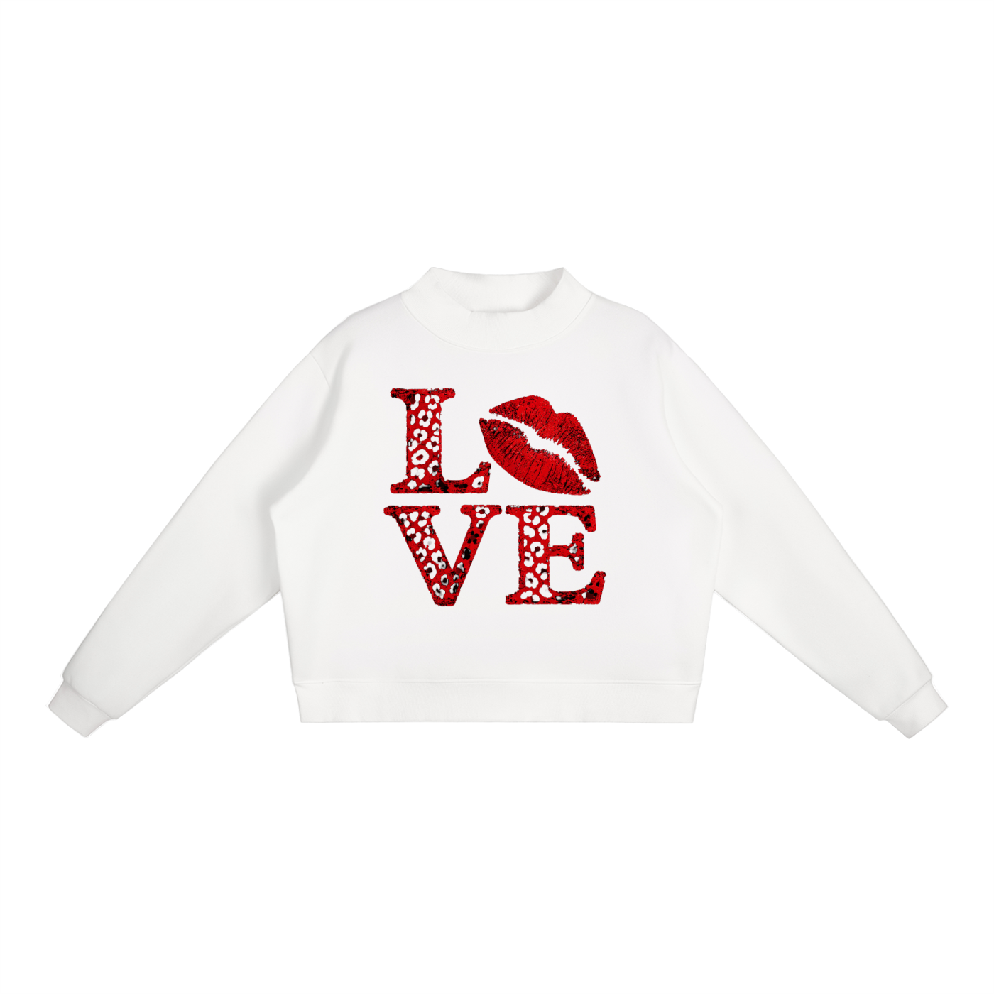 Essential Fleece Mock-Neck Crew Sweatshirt