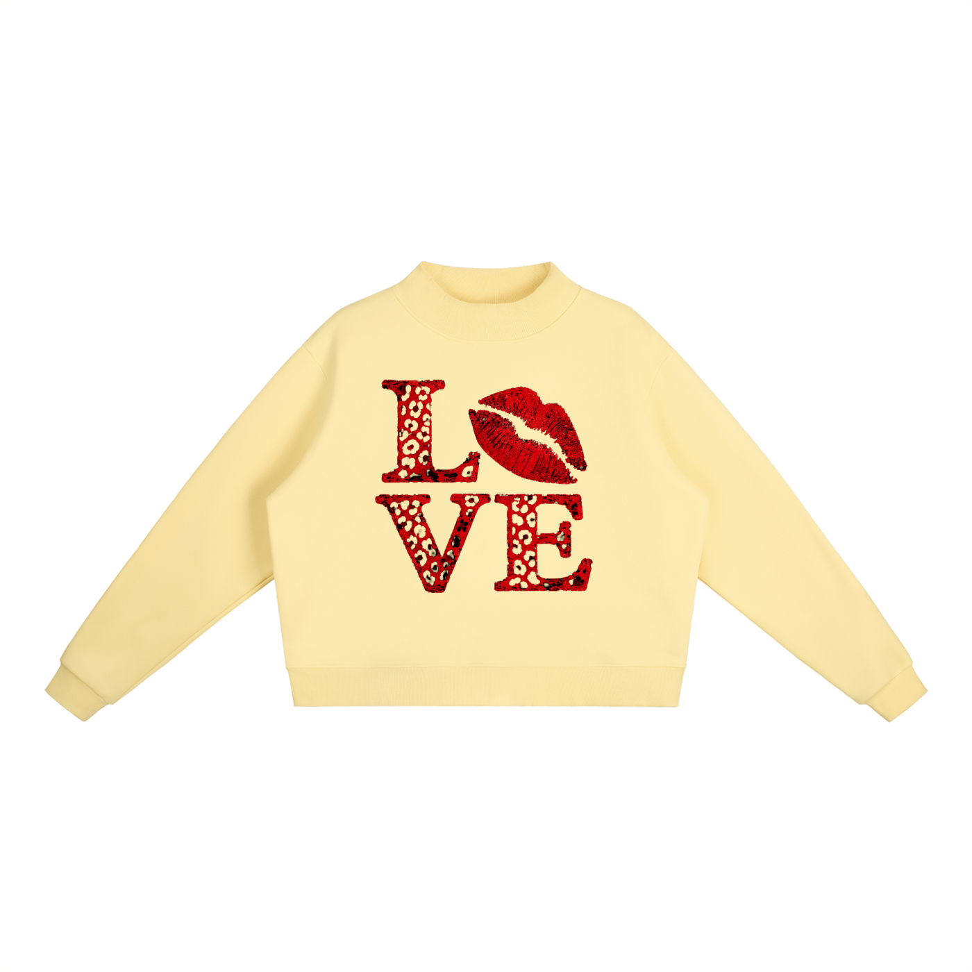 Essential Fleece Mock-Neck Crew Sweatshirt